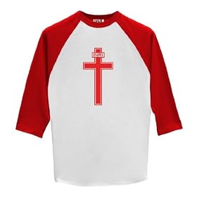 Thorns and Cross - Raglan 3 4 Sleeve T-Shirt
