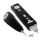 LOTS Of 50 Nintendo Wii Controller Skin Black by SKQUE