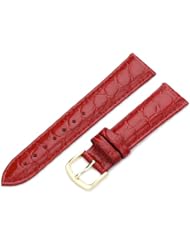 Hadley-Roma Womens LSL717RQ 180 18-mm Red Crocodile Grain Watch Strap
