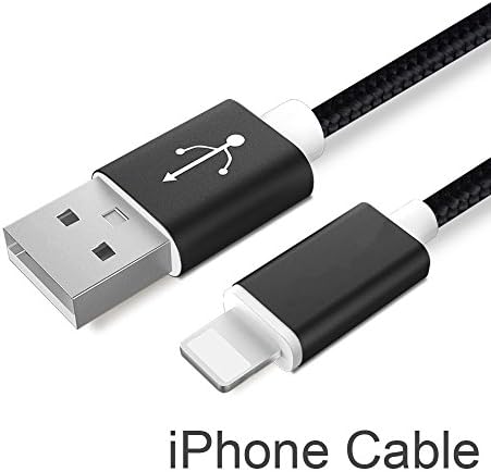 IPHONE 6S NYLON BRAIDED CHARGING CORD METAL (BLACK)