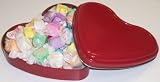 Gourmet Food : Scott's Cakes Assorted Nougat Salt Water Taffy in a Heart Shape Tin