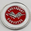 Corvette Emblem Enamel Pewter Belt Buckle,  License Buckle
