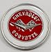 Corvette Emblem Enamel Pewter Belt Buckle,  License Buckle