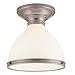 Randolph 1-Light Semi Flush - Historic Bronze Finish with Opal Glossy Glass Shade