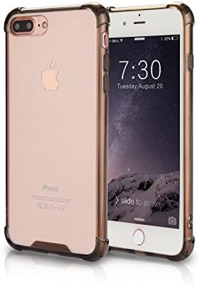 iPhone 7 Plus Case, Crystal Clear Hard PC Back TPU Bumper [Drop Protection] Raised Bezels Full-body Protective Cover For iPhone 7 Plus 2016 - Gray