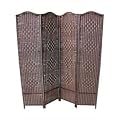4 Panel room Divider wicker Dark Brown