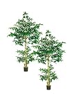 TWO Pre-Potted 8' Artificial Fishtail Palm Trees
