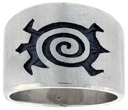 HOPI Design Sterling Silver Turtle Ring