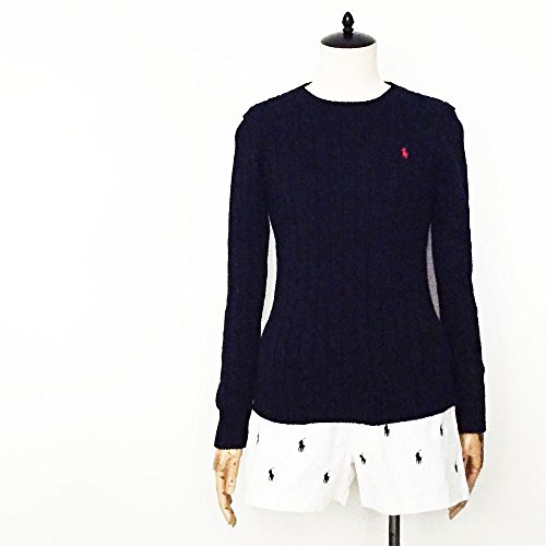 (ラルフローレン) Ralph Lauren POLO(ポロ) レディース ケーブル編み クルーネック コットンニット セーター [並行輸入品]