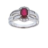 Almaz Platinum Ruby & Diamond Ring (Ruby 1.06ct , Dia .50ct)