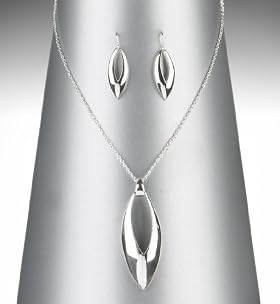 Silver Plated Tulip Necklace and Earring Set