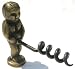Solid Brass Naughty Boy Corkscrew Wine Bottle Opener