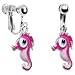 Pink Seahorse Clip On Earrings