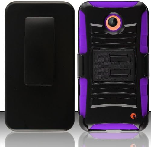 3 in 1 Bundle Nokia Lumia 635 / Nokia Lumia 630 Armor Hybrid Silicon Case Cover with Viewing Stand - Purple with Free Ultra-Sensitive Stylus Pen and Premium Screen Protector by BeautyCentral TM