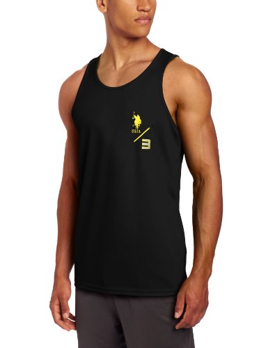 U.S. Polo Assn. Men's Stretch Knit Graphic Tank Top, Black, XX-Large