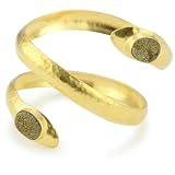Heather Benjamin Wave Pyrite Snake Hammered Gold Pl