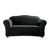 Casual Home Stretch Rib Sofa Slipcover - Ebony