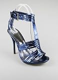 Metallic T-Strap Heel