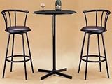 3pc Black Metal 29" Height Bar Set (Table w/ 2 Stools)