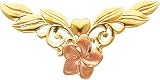 14K Yellow & Rose Gold Two Tone Plumeria Chain Slide