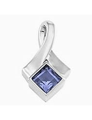 18K Yellow Gold Princess Cut Tanzanite Pendant -- LIFETIME WARRANTY