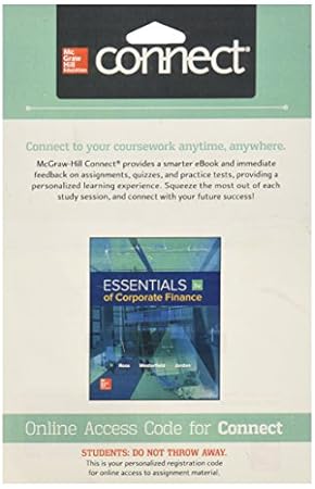 Connect 1-Semester Access Card for Essentials Corporate Finance