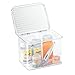 InterDesign Clarity Storage Box Organizer for Vitamins, Medicine, Medical, Dental Supplies with Lid, 2.2 quarts, Clear