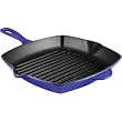Le Creuset Enameled Cast-Iron 10-1/4-Inch Square Skillet Grill, Cobalt