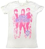TS296 Jonas Brothers Band Pink Group Girls Glitter T-Shirt