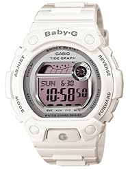 Casio Womens Baby-G BLX103-7 White Resin Quartz Watch with Digital Dial