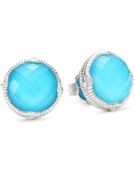 Judith Ripka "Contempo" Blue Stud Earrings