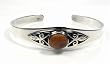Silver Stone Bangle Bracelet, Size: 16mm