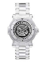 Harley-Davidson&reg; Bulova Mens Watch, Antique Medallion Skull Dial, 76A11