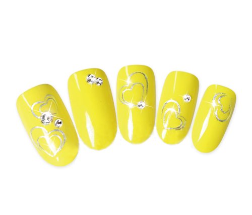 NiceDeco - nail stickers nail tattoo nail deacl water transfer decals Shiney Silver Metallic Love Hearts
