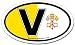 Vatican V Roman Catholic Flag Car Bumper Sticker Decal Oval