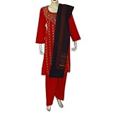 Salwar Kameez Kurti Cotton Embroidered Dress Size S (slk477a)