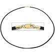 Black Rubber Cord Necklace Jewelry 14K Gold Clasp 16"
