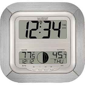 Atomic Digital Wall Clock with Moon Phase
