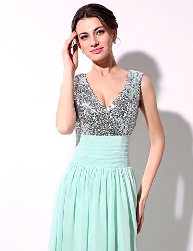 Favebirdal Women's V-neck Chiffon Evening Prom Dress SD125RD-4