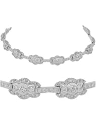 Diamond Bracelet - Scallop-Edge Diamond Tennis Bracelet in Platinum