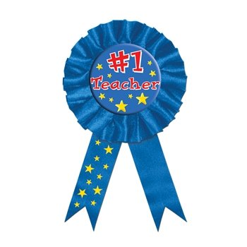 #1 Teacher Award Ribbon Party Accessory (1 count)