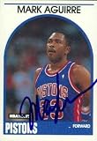 Mark Aguirre Autographed/Hand Signed Basketball Card (Detroit Pistons) 1989 Hoops #95