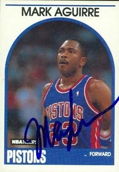 Mark Aguirre Autographed/Hand Signed Basketball Card (Detroit Pistons) 1989 Hoops #95