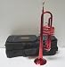 Crystalcello CWD415 B Flat Lacquer plated Trumpet with Carrying Case - Red