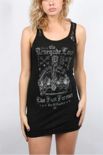 Affliction - Womens Renegade Love Dress In Black, Size: Medium, Color: Black