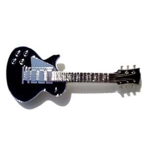 Guitar Belt Buckle Black Enamel