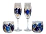 ArtisanStreet's Sapphire 45th Anniversary Set of 2 Champagne Glasses & 2 Large Candle Holders