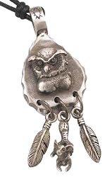 Southwestern Style Owl Arrowhead Pewter Pendant Necklace
