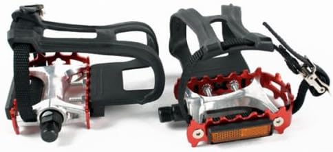 Sport Road Fixie MTB Bike Bicycle Cage Pedals w/ Nylon Straps Toe Clips Set