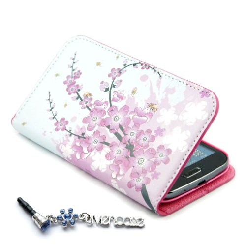 ivencase Wallet Flower 37 Leather Stand Case Cover for Samsung Galaxy Grand Duos i9080 i9082 + One phone sticker + One 